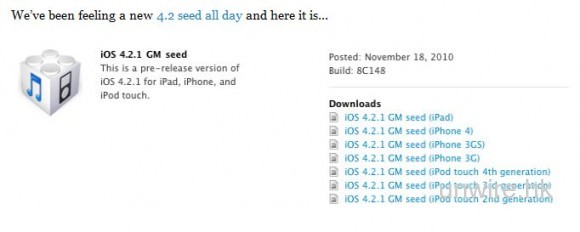 iOS 4.2 叫停! 先來個 iOS 4.2.1 GM