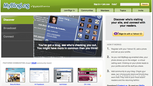 Yahoo即將關閉MyBlogLog服務