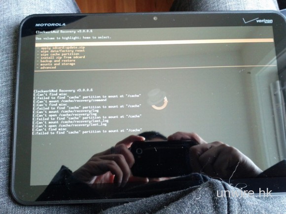 Motorola XOOM在發售後2小時已能進入還原模式