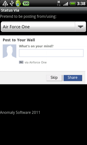 [Android] 更改 Facebook Status 留言來源 -《Status Via》