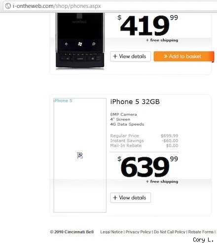 iPhone 5 及 iPhone 4S 規格及合約價流出?