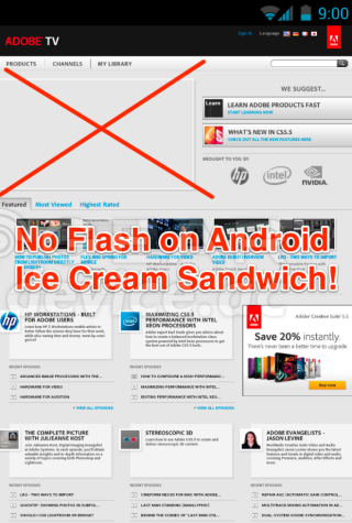Flash Player不支援Android 4.0，生死未卜