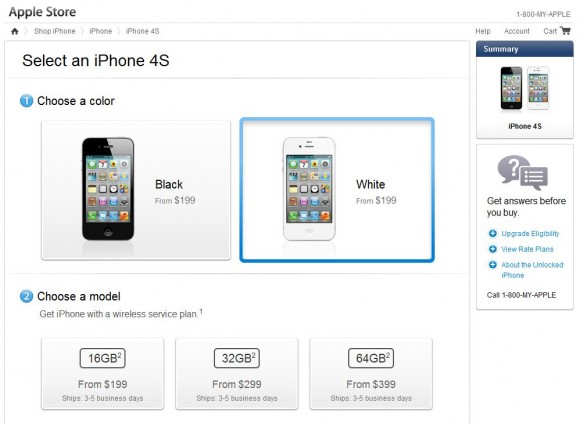 iPhone 4S 供貨趨穩定？美國付運日期縮短至 3 – 5 天