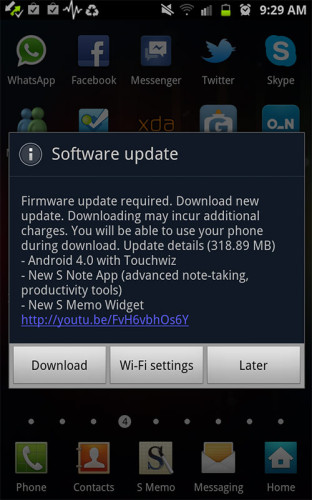 Galaxy Note ICS 升級終於啟動！