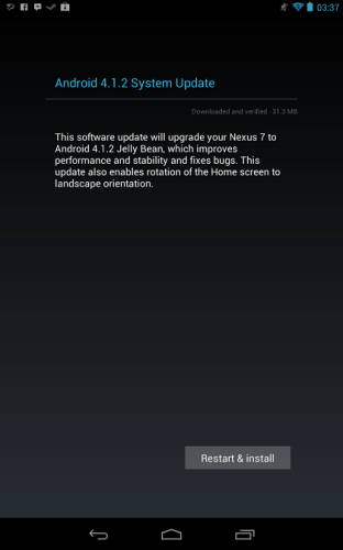 親生仔福利．Nexus 7 率先用 Android 4.1.2