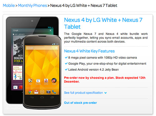 12 月中發售！LG Nexus 4 將會有白色版本