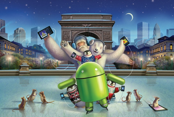 靚靚 Android 機械人 Wallpaper 陪你過聖誕