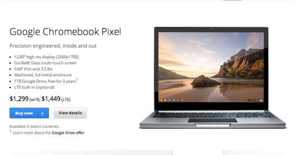 不用 US$1300！Google 發佈觸控「Retina 熒幕」版 Chromebook