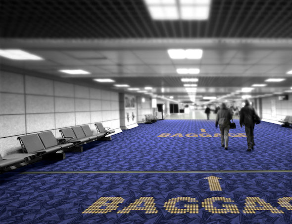 地氈加入 LED  旅客不再在機場迷路