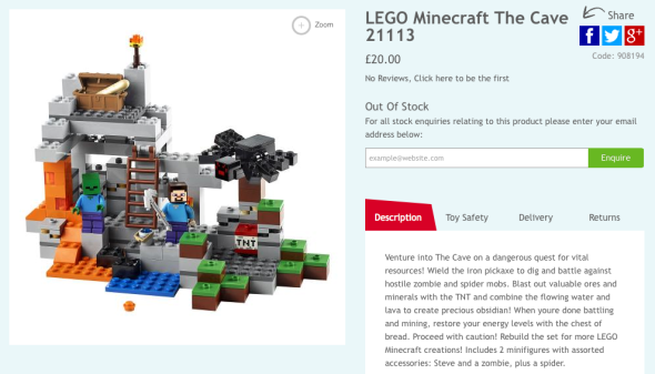 起屋定洞穴探險好？正常 Size Minecraft LEGO 將面世