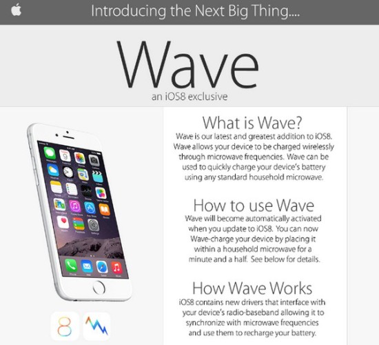 更新 iOS 8 後可用微波充電? (有人信..叮爆了)