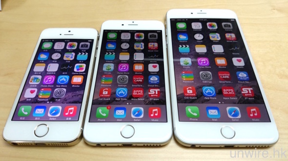 機內畫面睇得多幾多？iPhone5s X iPhone6 X iPhone6 Plus 大比併