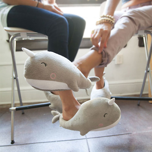 軟綿綿暖笠笠   鯨魚獨角獸 USB 充電發熱拖鞋