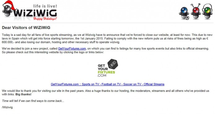 2015 球迷惡耗！ Wiziwig 網站宣佈即時關閉
