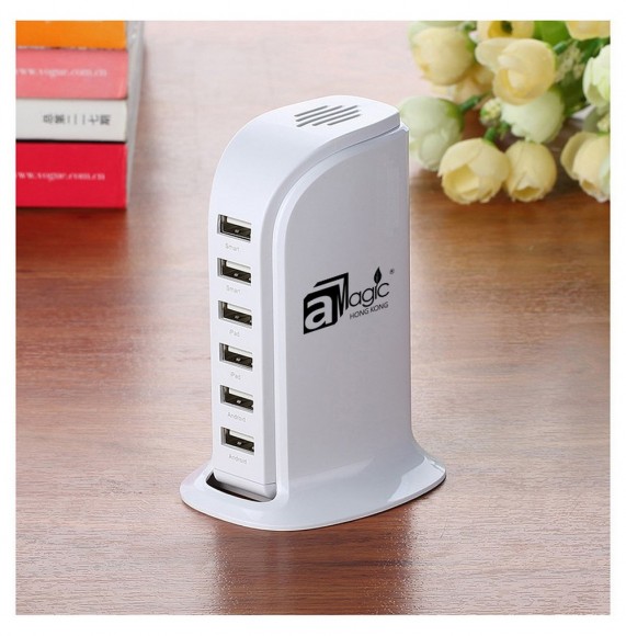 慳位又實用 – aMagic MagBooster 8A 6 位直立式充電器