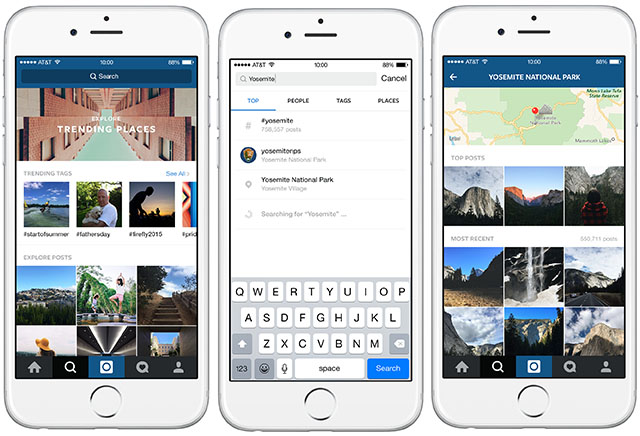 Instagram 更新探索和搜索功能： 睇活動同地點方便左！