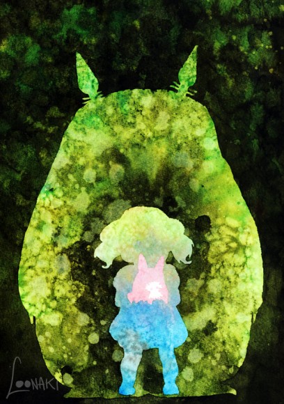 夢幻呈現宮崎駿電影情節 ‧ 德國畫家用水彩畫出人物剪影