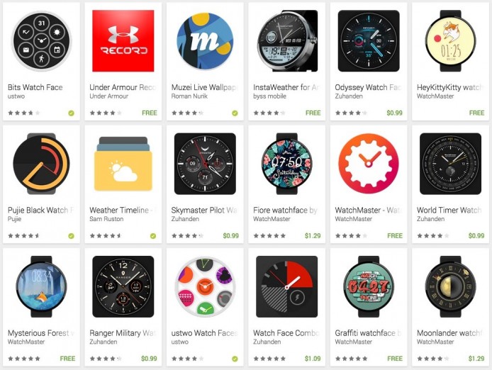 Android Wear 更新  添加 21 款全新互動錶面
