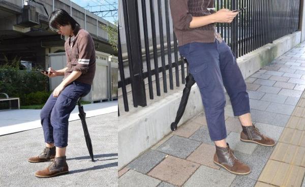 去到邊坐到邊！日本製 Chairberlla 雨傘可隨時隨地變成一張凳