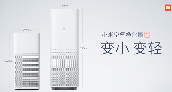 體積細 40%！小米發表新一代空氣淨化器 2