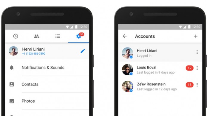 Facebook Messenger 支援多帳號登入功能