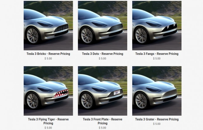 笑笑口 Tesla Model 3 表情貼紙