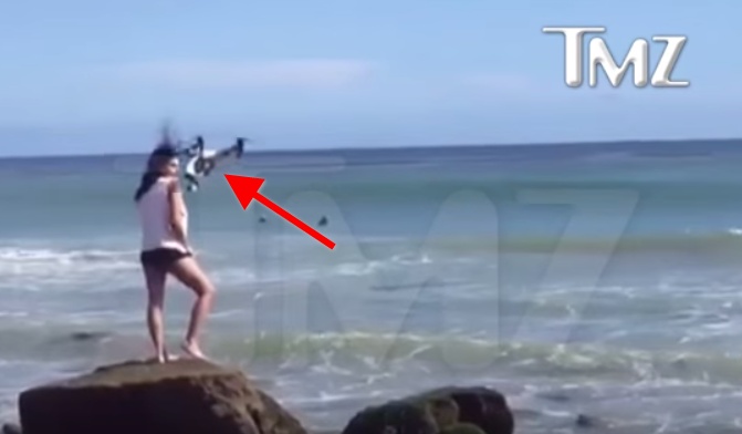 無人機近距離拍攝撞面   美女 Model 險毀容