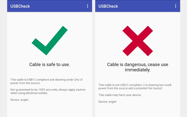免費 Android 軟件  判斷 USB Type-C 充電線是否達標