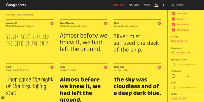 Google Fonts 改版  尋找靚字體更方便
