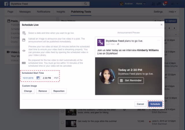 名人明星獨享   Facebook 推出直播時間表功能