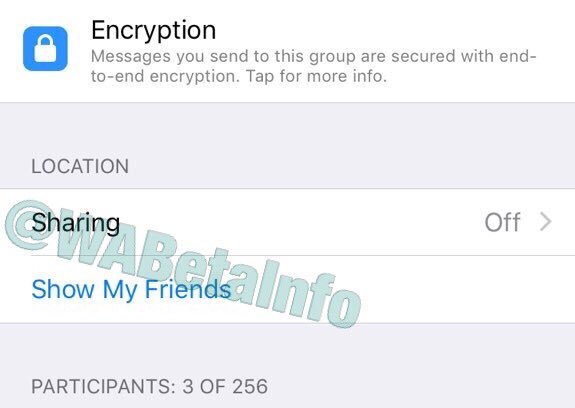 WhatsApp Beta 測試位置分享功能