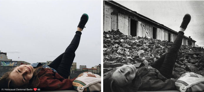 自拍也要分場合，改圖諷刺無知自拍人士