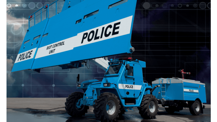 防暴變形警車　變人工牆射水炮