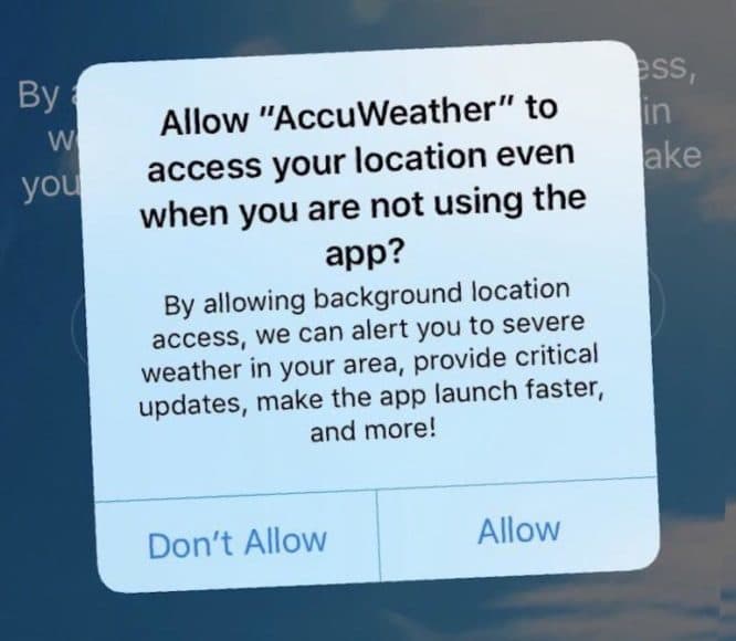 罔顧用戶意願  AccuWeather 照分享數據