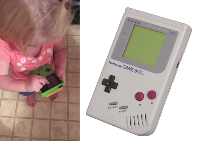 【有片睇】唔識玩 Game Boy！外國可愛小女孩狂篤畫面