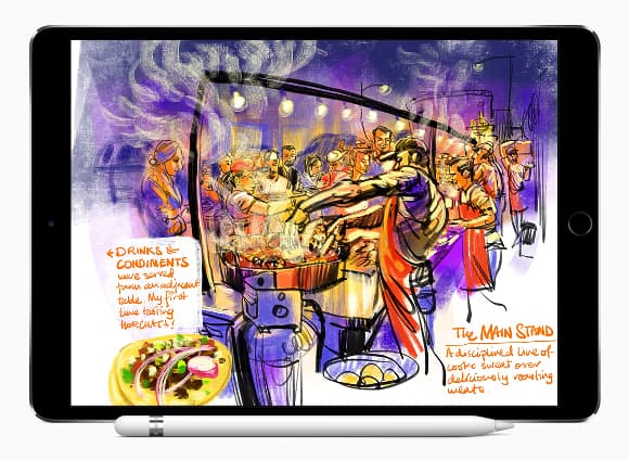 畫家用 iPad Pro 素描香港街頭小食檔　蘋果舉辦街頭素描活動