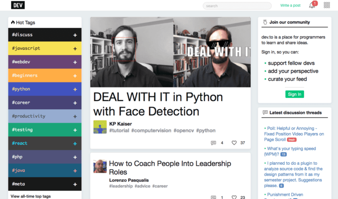 「Dev.to」網頁表示爆速成網民熱話　網主說明因由