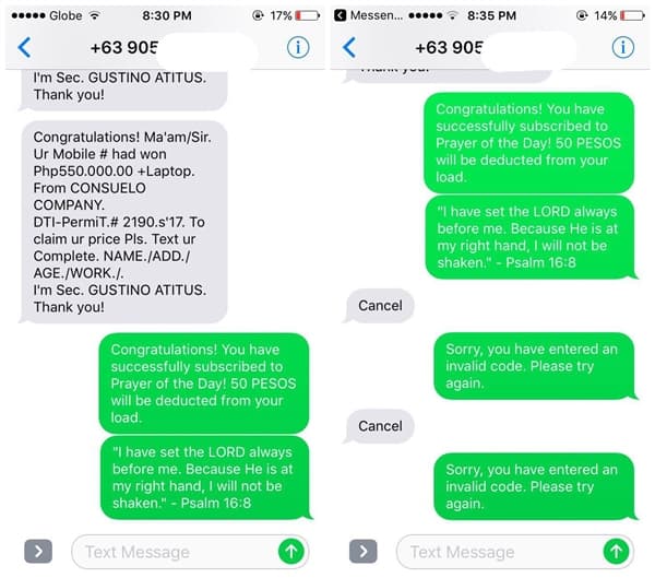 假扮聖經短訊服務   菲律賓女生力戰電話騙徒