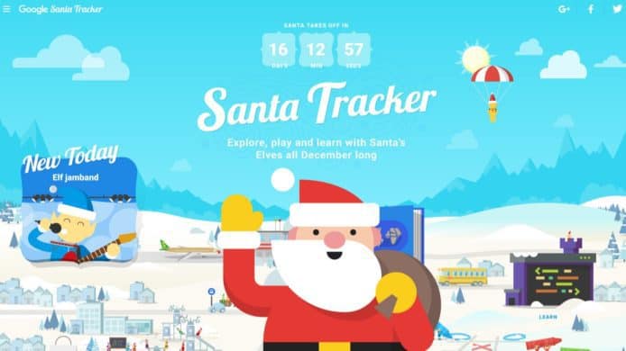 一年一度 Google 聖誕老人追蹤器推出應節