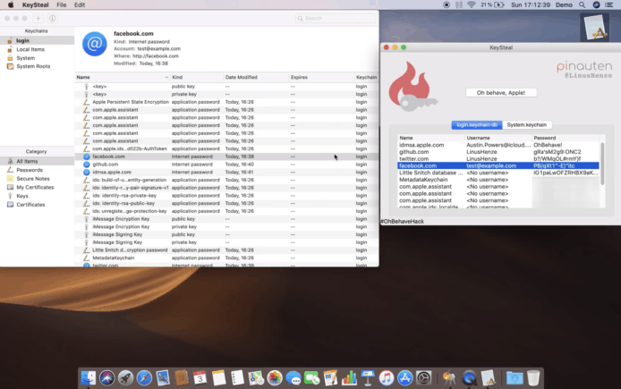 【有片睇】MacOS 密碼金鑰「Keychain」現保安漏洞　研究員示範偷密碼過程