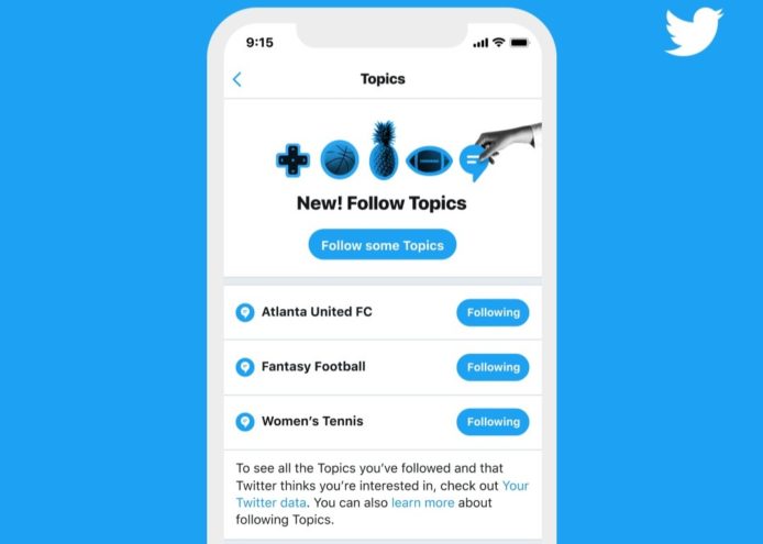 Twitter 推出功能更新   可追蹤有興趣題目