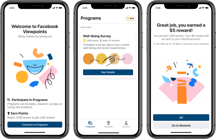 Facebook Viewpoints 市場統計　現金獎勵填寫問卷