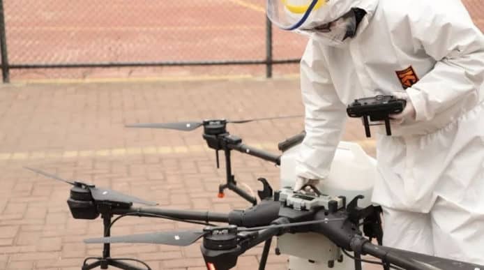 DJI 用無人機噴灑消毒液　覆蓋面積超過 300 萬平方米