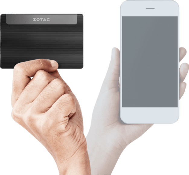 ZOTAC 超薄卡片型電腦 ZBOX PI225-GK   內裝 Windows 10、x86 架構、USB 供電