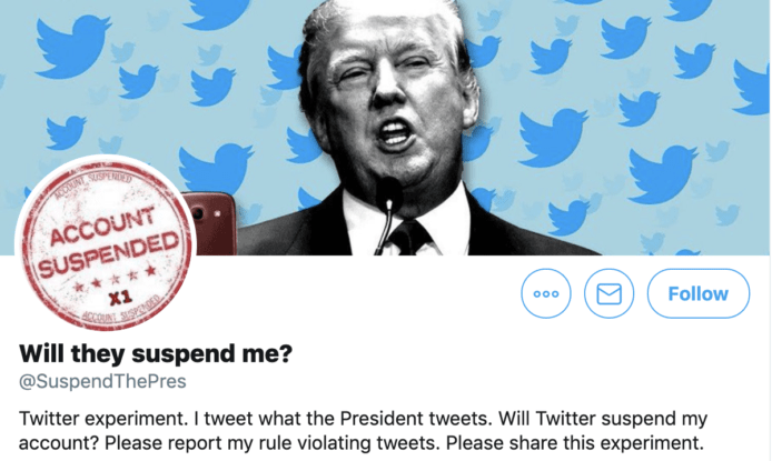 特朗普 Twitter 帖文被網民複製　三日內即被 Ban 帳戶