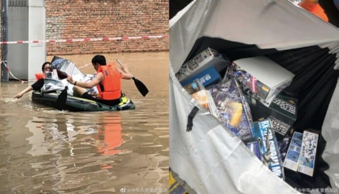 搶救男友Gundam模型珍藏  中國重慶女子冒險跳水