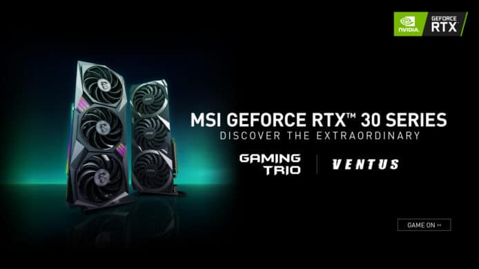 MSI RTX 30 系列顯示卡登場　第二代 TRI FROZR 散熱系統 + 全新 RGB