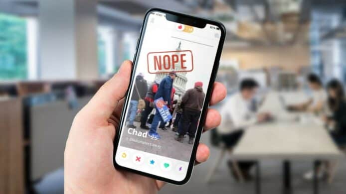 美國國會大樓暴動參與者   被網上交友程式下封殺令