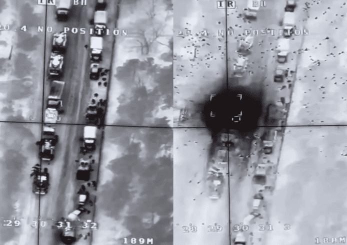 烏克蘭無人機擊毀俄軍車隊影片曝光 烏克蘭武裝部隊總司令：歡迎來到地獄！