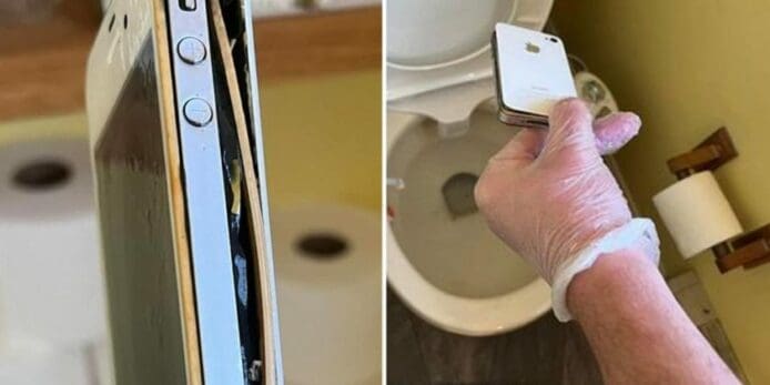 座廁裏尋回已遺失10年 iPhone     機身沒有完全分離